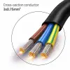 Qoltec Power cable SCHUKO CEE 7/7 (E/F) angled plug Cu copper stripped and soldered 3x0.75 mm² 3m