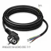 Qoltec Power cable SCHUKO CEE 7/7 (E/F) angled plug Cu copper stripped and soldered 3x0.75 mm² 3m