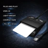 Qoltec Intelligent Smart ID chip card reader SCR-0636 USB 2.0 + USB-C Adapter