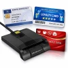 Qoltec Intelligent Smart ID chip card reader SCR-0634 USB 2.0 + USB-C Adapter