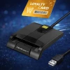 Qoltec Intelligent Smart ID chip card reader SCR-0634 USB 2.0 + USB-C Adapter