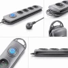 Qoltec Surge protector 4 sockets 2.5m Grey