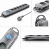 Qoltec Surge protector 6 sockets 5m Grey