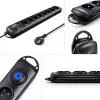 Qoltec Surge protector 8 sockets 1.8m Black