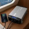 Qoltec Pure Sine Wave Inverter 12V to 230V 2000/4000W UPS BYPASS LCD USB USB-C Compatible with LiFePO4 GEL AGM