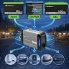 Qoltec Pure Sine Wave Inverter 12V to 230V 500/1000W LCD USB USC-C Compatible with LiFePO4 GEL AGM