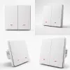Qoltec Smart 2-Gang Light Switch Wi-Fi Timer Tuya Smart life White