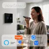 Qoltec Smart Touch 2-Gang Light Switch Wi-Fi Timer Tuya Smart Life Tempered Glass Black