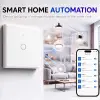 Qoltec Smart Touch 1-Gang Light Switch Wi-Fi Timer Tuya Smart Life Tempered Glass White