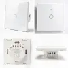 Qoltec Smart Touch 1-Gang Light Switch Wi-Fi Timer Tuya Smart Life Tempered Glass White