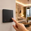 Qoltec nutikas 3-osaline tulede lüliti Wi-Fi taimer Tuya Smart life, must