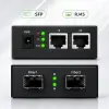 Qoltec kahesuunaline Ethernet kommutaator meediamuundur 2x RJ45 2x SFP 1000Mb/s 5V