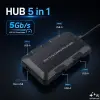 Qoltec Hub Adapter USB-C 3.1 5in1 4x USB 3.0 micro USB