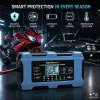 Qoltec Smart Battery Charger 12V 6A Rectifier with repair function MCU Auto OFF 9-stage charging AGM, GEL, LiFePO4