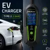 Qoltec elektriauto ja hübriidi laadija 2-in-1 Type 2 reguleeritav 3.5kW 230V SCHUKO 16A Wi-Fi Tuya Smart Life LCD 5m