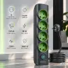 Qoltec Pikendusjuhe valgustatud lülitiga 4-in-1, 4 maandusega pistikupesa, 1.8m
