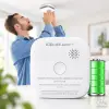 Qoltec Sertifitseeritud juhtmevaba suitsuandur patareiga Tuya Wi-Fi sensor eluiga 10 aastat alarm 85dB LED