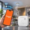 Qoltec Sertifitseeritud juhtmevaba suitsuandur patareiga Tuya Wi-Fi sensor eluiga 10 aastat alarm 85dB LED