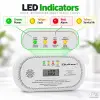 Qoltec sertifitseeritud juhtmevaba vingugaasiandur (CO), 10-aastane anduri eluiga, 85 dB alarm, LCD, LED-märgutuled