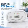 Qoltec sertifitseeritud juhtmevaba vingugaasiandur (CO), 10-aastane anduri eluiga, 85 dB alarm, LCD, LED-märgutuled