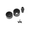 Endcaps for LED neon flex D25, aluminum, black anodized