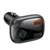 Bluetooth FM Modulator Car Quick Charger 2xUSB + USB-C, Black