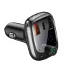 Bluetooth FM Modulator Car Quick Charger 2xUSB + USB-C, Black