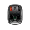 Bluetooth FM Modulator Car Quick Charger 2xUSB + USB-C, Black