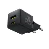 Wall Fast Charger Palm 20W USB + USB-C QC3.0 PD3.0 with USB-C Cable 1m, Black