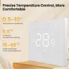 Smart thermostat for water heating floor valves control, 3A, Wi-Fi, white, TUYA / Smart Life
