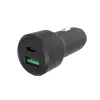 USB car charger - aluminum housing - 2 outputs - USB-A & USB-C - 38W
