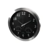Aluminum case wall clock + thermo-hygrometer - Ø 35.5 cm - DCF