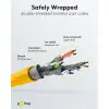 RJ45 Patch Cord CAT 6A S/FTP (PiMF), 500 MHz, with CAT 7 Raw Cable, yellow