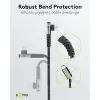USB-C™ to USB-A Textile Cable with Metal Plugs (Space Grey/Silver), 90°, 1 m