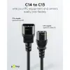 Extension Lead with C13 socket and C14 plug, 0.5 m, Black, (3*0.75 mm²)