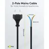 Cable with Euro Plug for Assembly, 1.5 m, Black, (2*0.75 mm²)