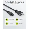 Mains Connection Cable Switzerland, 1.8 m, Black, (3*0.75 mm²)
