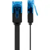 CAT 6A Flat Patch Cable U/UTP, black