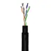 CAT 6 Outdoor Network Cable Set, U/UTP, black