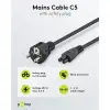 Mains Cable with Safety Plug, 2 m, black, (3*0.75 mm²)