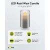 LED Real Wax Candle in Glass, 7.5 x 12.5 cm, Grey-Transparent