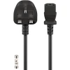 IEC Cord UK, 1.5 m, black, (3*1 mm²)