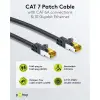 RJ45 Patch Cord CAT 6A S/FTP (PiMF), 500 MHz, with CAT 7 Raw Cable, black
