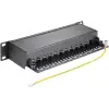 CAT 6a 10 inch (25.4 cm) Patch Panel, 12 Port