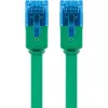 CAT 6A Flat Patch Cable U/UTP, Green