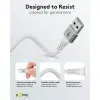 USB-C™ to USB-A Supersoft Textile Cable with Metal Plugs, 2 m, white