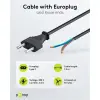 Cable with Euro Plug for Assembly, 1.5 m, Black, (2*0.75 mm²)