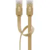 CAT 6 Flat Patch Cable, U/UTP, light brown