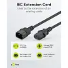 Extension Lead with C13 socket and C14 plug, 0.5 m, Black, (3*0.75 mm²)