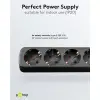 6-Way Power Strip, 3 m, black